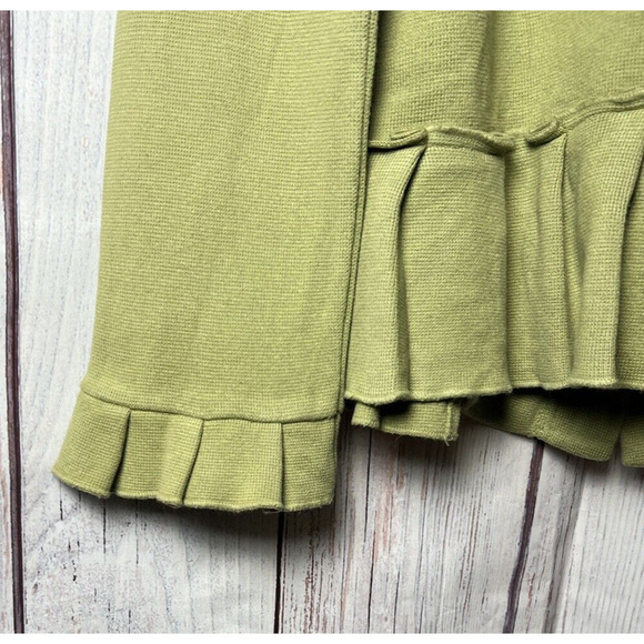 Willow Women’s Vintage Sweater Ruffle Trims Pearlescent Buttons Green Size: L - Picture 3 of 7